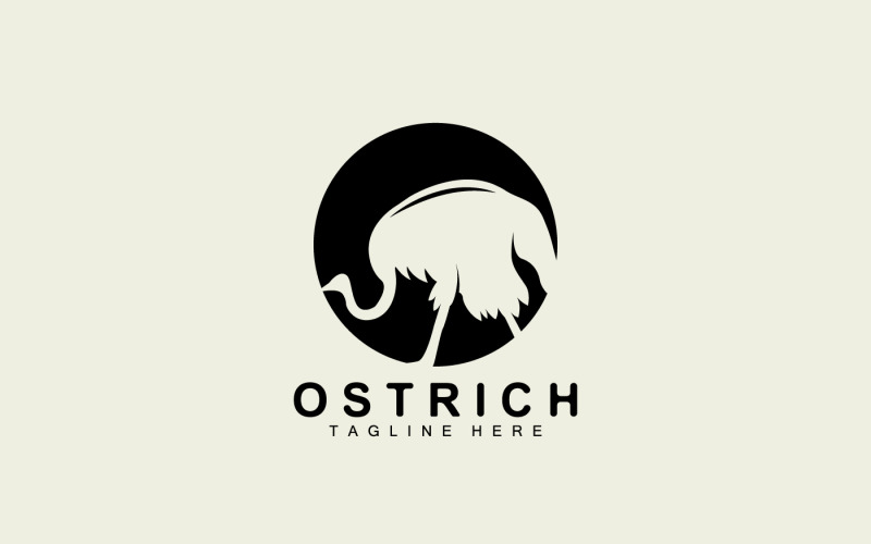 Ostrich Logo Design Desert Animal Illustration V12 Logo Template