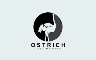 Ostrich Logo Design Desert Animal Illustration V20