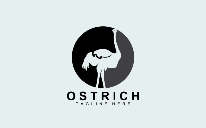 Ostrich Logo Design Desert Animal Illustration V20 Logo Template
