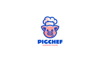 Pig Chef Mascot Cartoon Logo 3