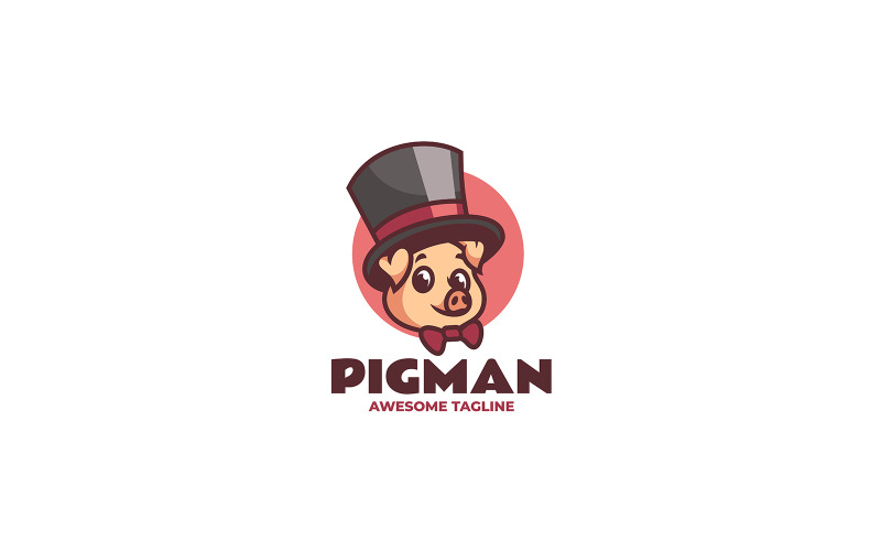 Pig Mascot Cartoon Logo Style 1 Logo Template