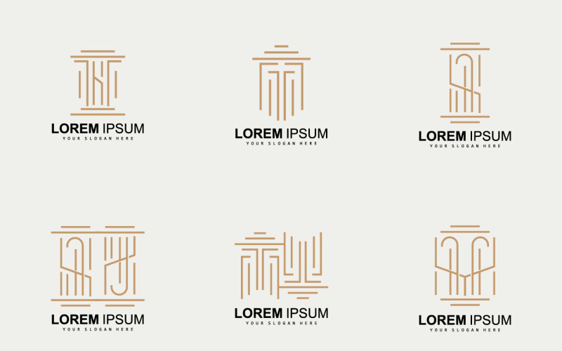 Pillar Logo Law Design Building ConstructionV1 Logo Template
