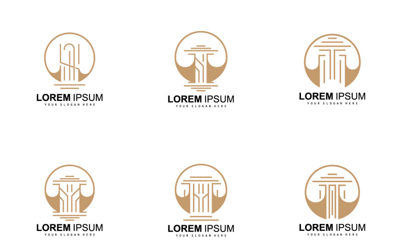 Pillar Logo Law Design Building ConstructionV3 Logo Template