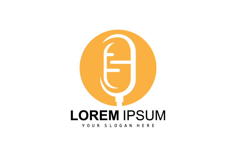 Radio Podcast Logo Microphone IllustrationV11 Logo Template