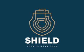 Simple Shield Logo Design Vector TemplateV13