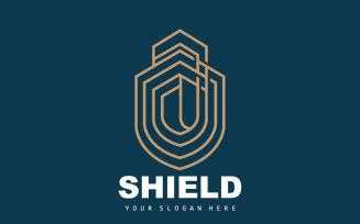 Simple Shield Logo Design Vector TemplateV14