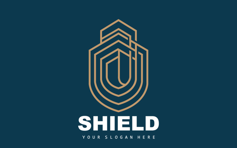 Simple Shield Logo Design Vector TemplateV14 Logo Template