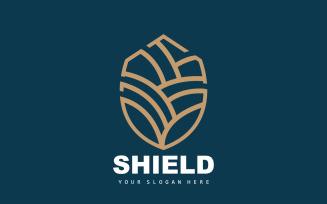 Simple Shield Logo Design Vector TemplateV15