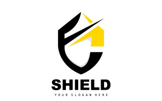 Simple Shield Logo Design Vector TemplateV2