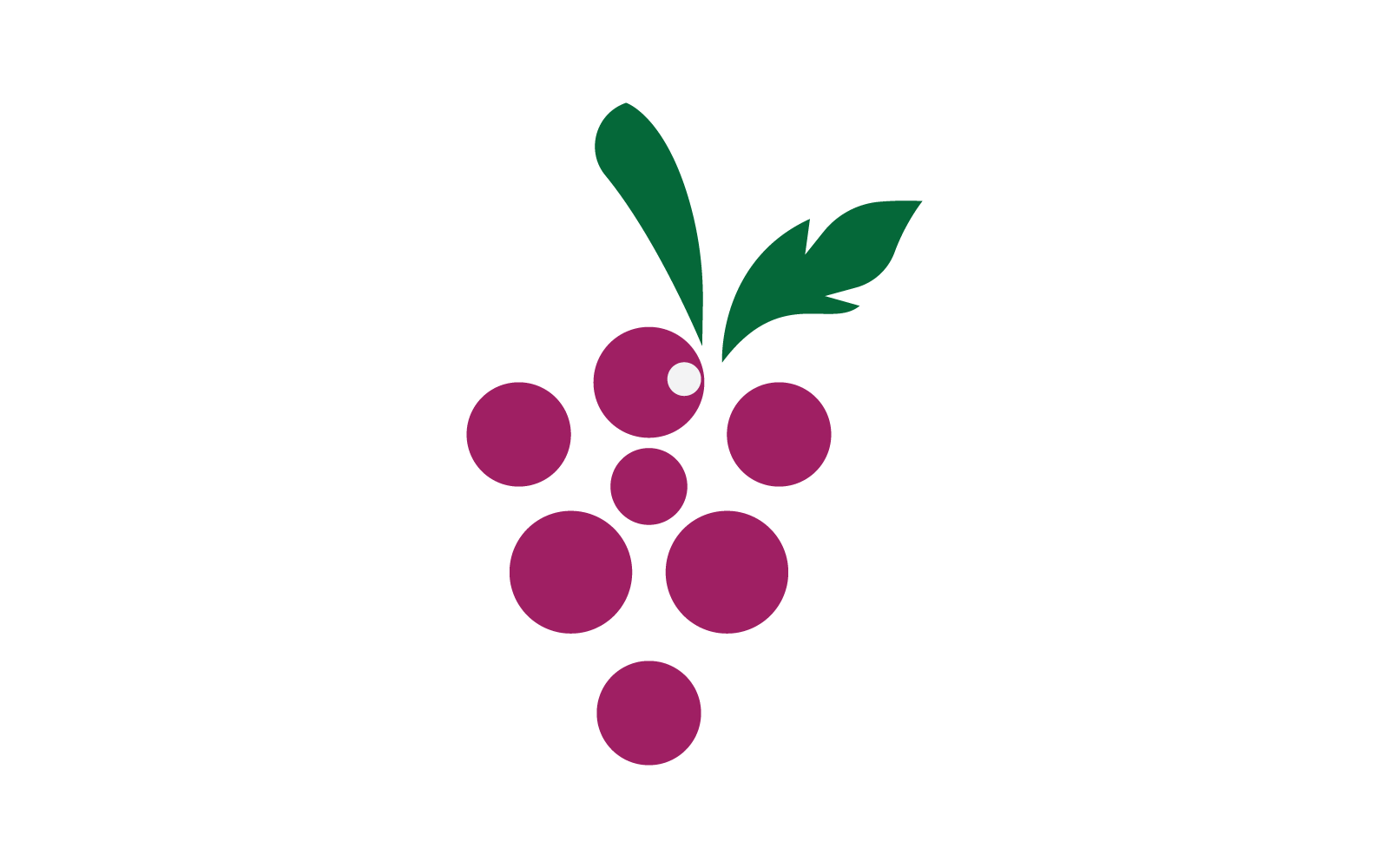 Grape with leaf illustration logo vector template