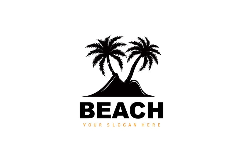 Palm Tree Logo Beach Summer DesignV11 Logo Template