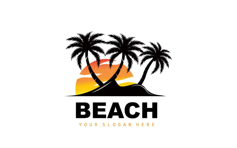 Palm Tree Logo Beach Summer DesignV12 Logo Template