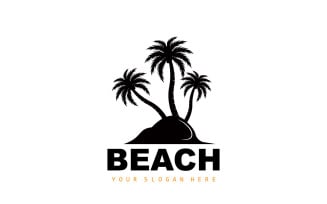 Palm Tree Logo Beach Summer DesignV1