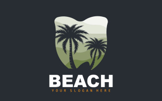 Palm Tree Logo Beach Summer DesignV27