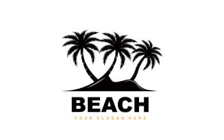 Palm Tree Logo Beach Summer DesignV2