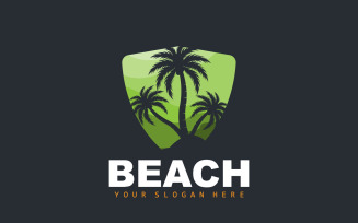 Palm Tree Logo Beach Summer DesignV30