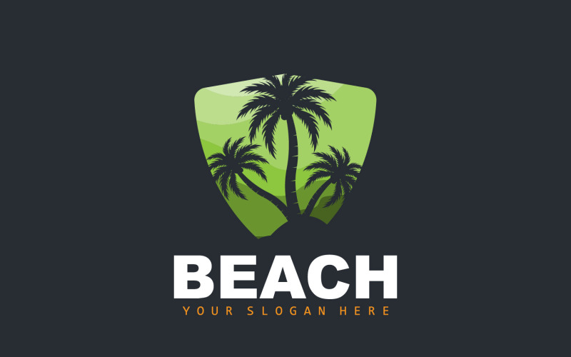 Palm Tree Logo Beach Summer DesignV30 Logo Template