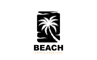 Palm Tree Logo Beach Summer DesignV6