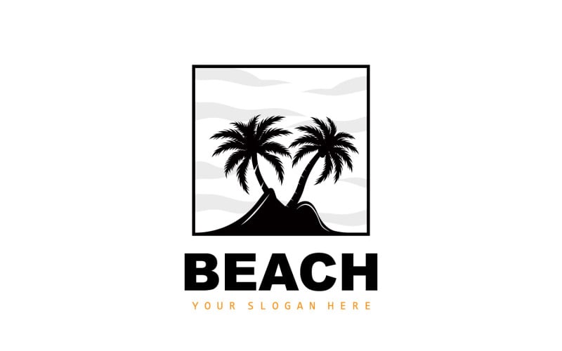Palm Tree Logo Beach Summer DesignV8 Logo Template