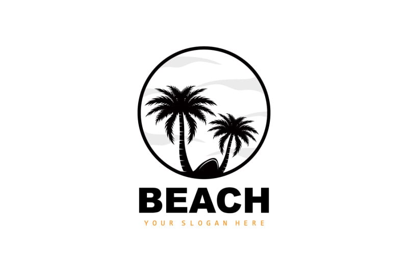 Palm Tree Logo Beach Summer DesignV9 Logo Template