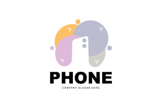 Smartphone Logo Vector Modern Phone DesignV38