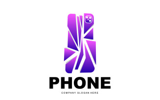 Smartphone Logo Vector Modern Phone DesignV42