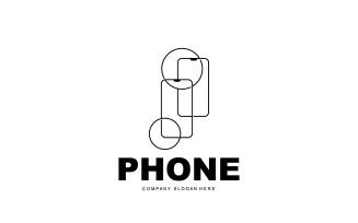 Smartphone Logo Vector Modern Phone DesignV44