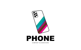 Smartphone Logo Vector Modern Phone DesignV50
