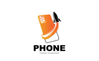 Smartphone Logo Vector Modern Phone DesignV52