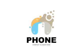Smartphone Logo Vector Modern Phone DesignV56