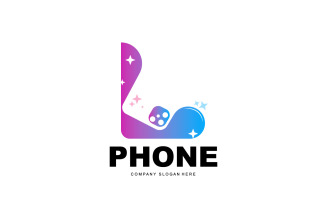 Smartphone Logo Vector Modern Phone DesignV8