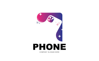 Smartphone Logo Vector Modern Phone DesignV9