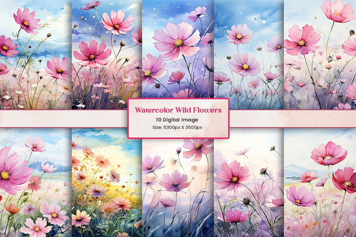 Kit Graphique #404952 Watercolor Wildflowers Divers Modles Web - Logo template Preview