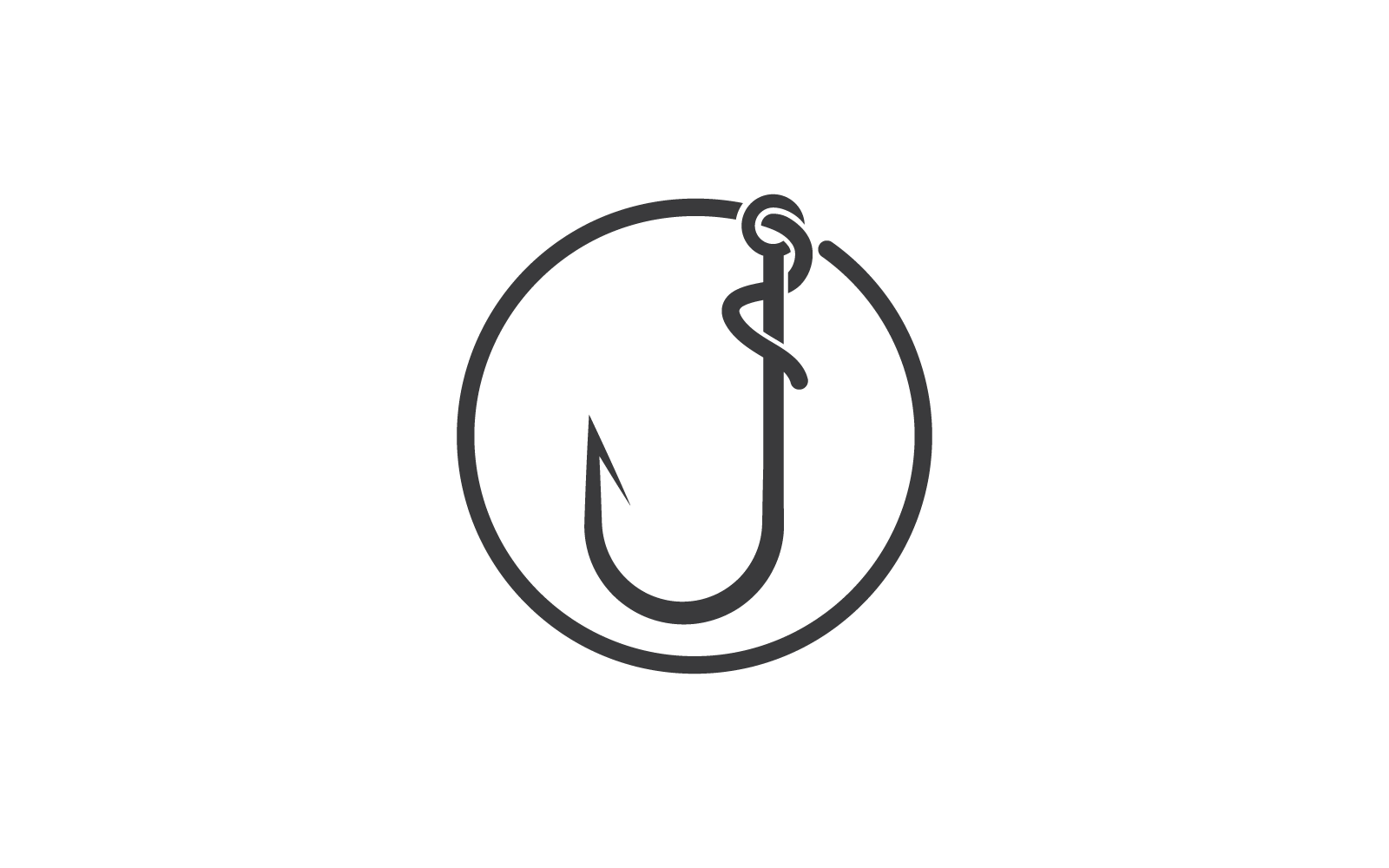 Fish hook icon illustration vector design Logo Template