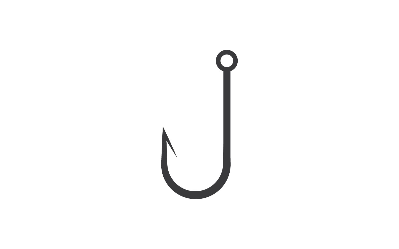 Fish hook icon vector design template