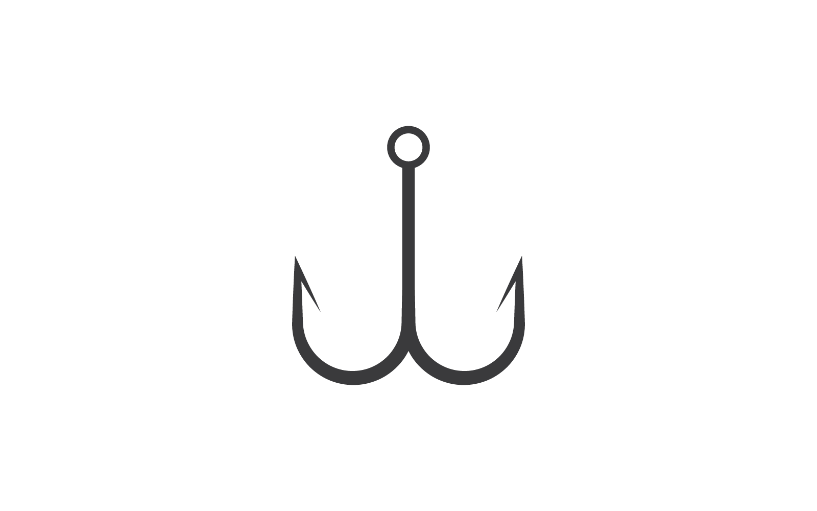 Fish hook illustration icon vector design Logo Template