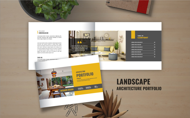 Landscape Architecture Portfolio or Landscape Architecture catalog brochure design layout Corporate Identity