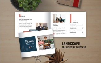 Landscape Architecture Portfolio or Landscape Architecture catalog brochure design template layout
