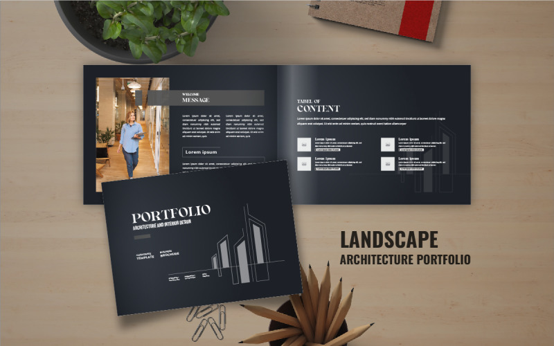 Landscape Architecture Portfolio or Landscape Architecture catalog brochure design Corporate Identity