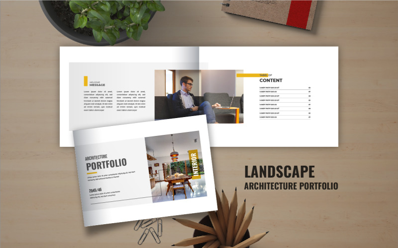 Landscape Architecture Portfolio or Landscape Architecture catalog brochure layout Corporate Identity