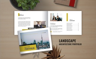 Landscape Architecture Portfolio or Landscape Architecture catalog brochure template design layout