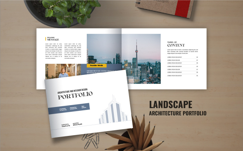 Landscape Architecture Portfolio or Landscape Architecture catalog brochure template Corporate Identity