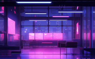 Neon waiting room background