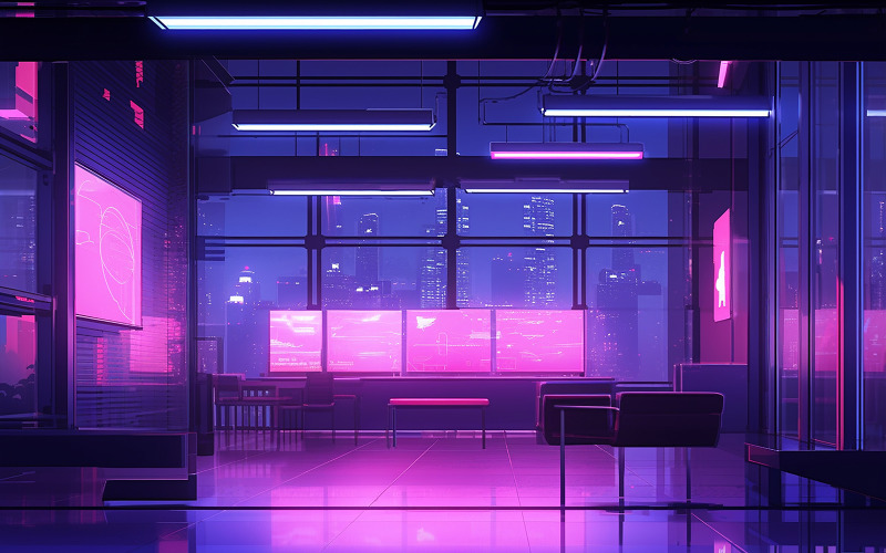 Neon waiting room background Background