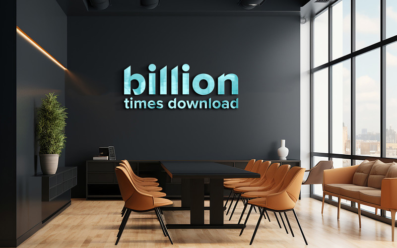 Office meeting room logo mockup design Product Mockup
