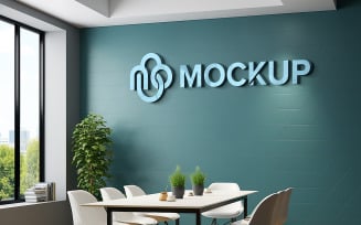 Office meeting room logo mockup