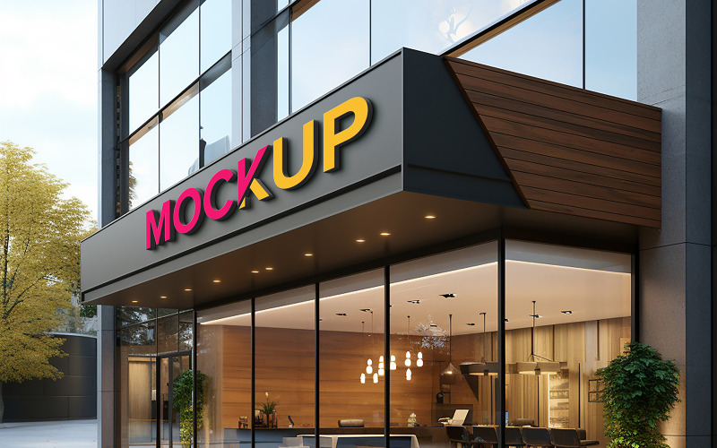 Realistic 3d store front mockup Product Mockup