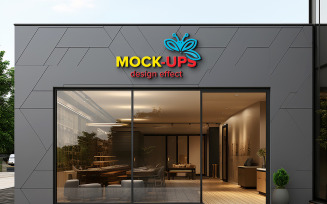 Store sign mockup template