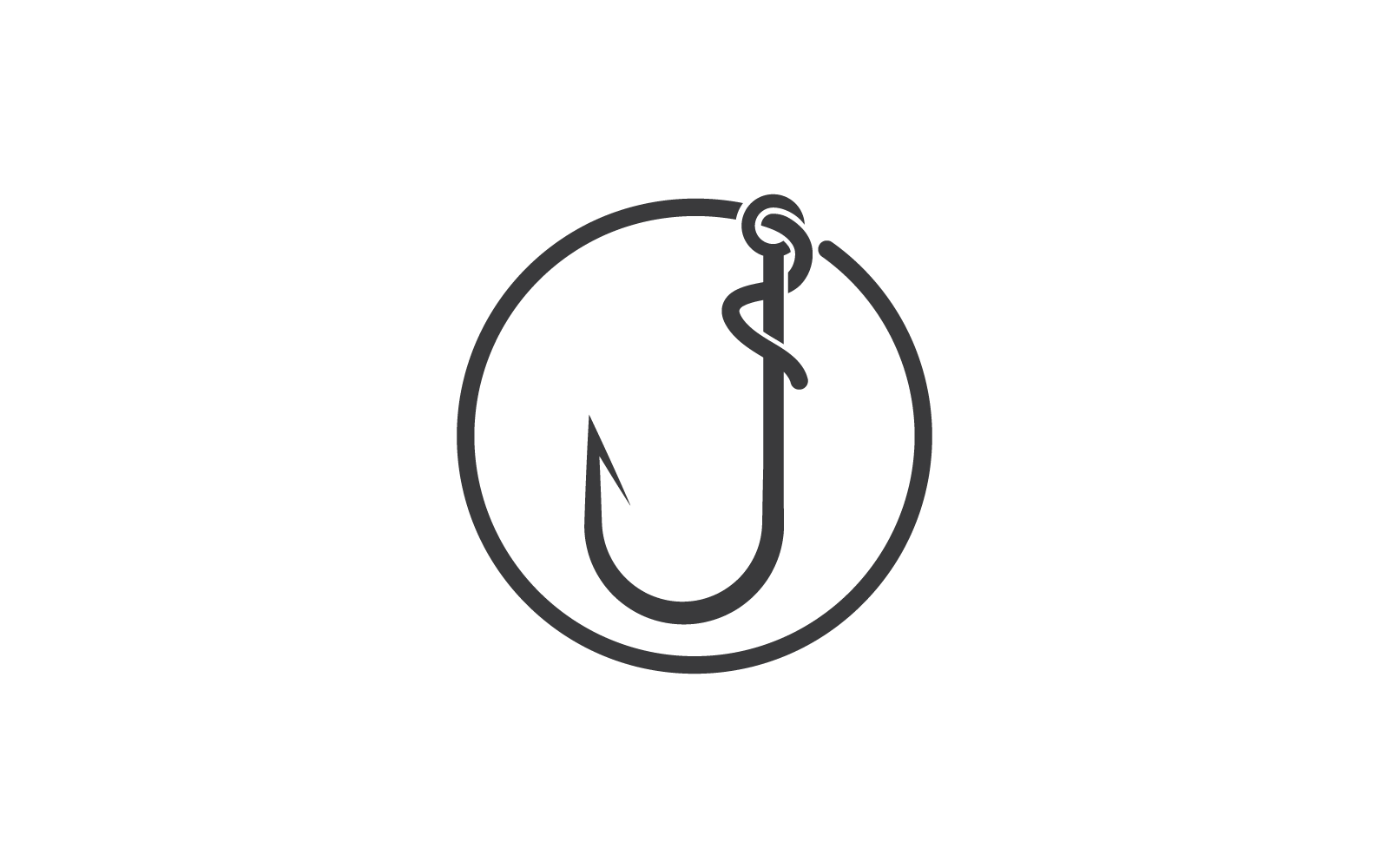 Vis haak pictogram illustratie vector ontwerp
