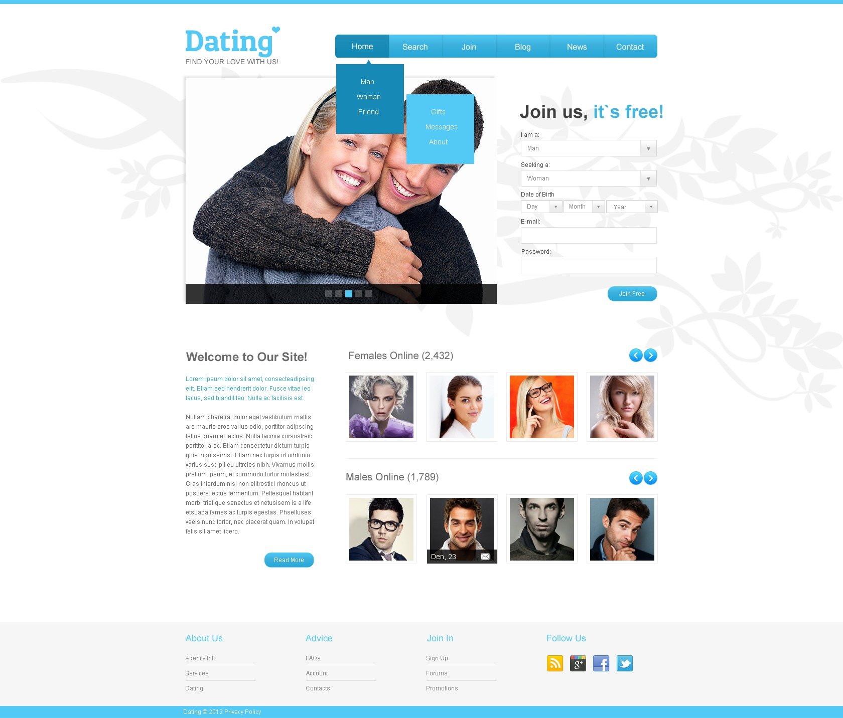 dating website templates usa free